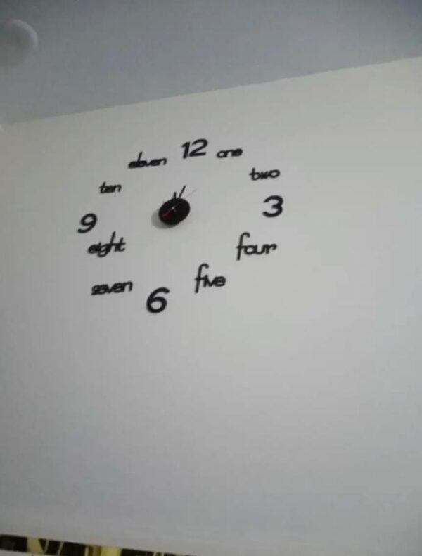 3D Alphabets And Digits Wooden Wall Clock - Image 5