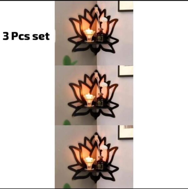 3 Pcs Lotus Shaped Wall Shelf - Image 2