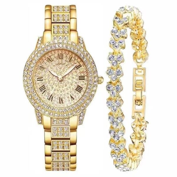 Women's Diamond Artificial Set-Roman Watch