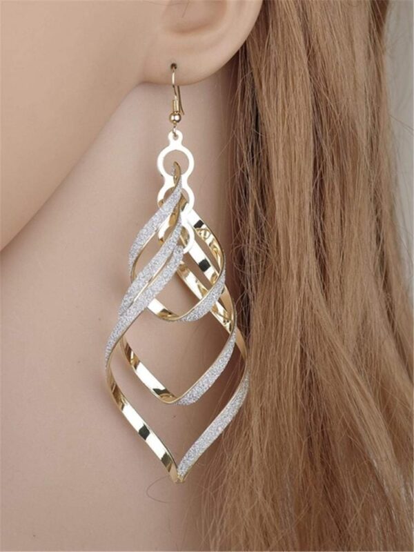 Elegant Spiral Dangle Drop Earrings - Image 4