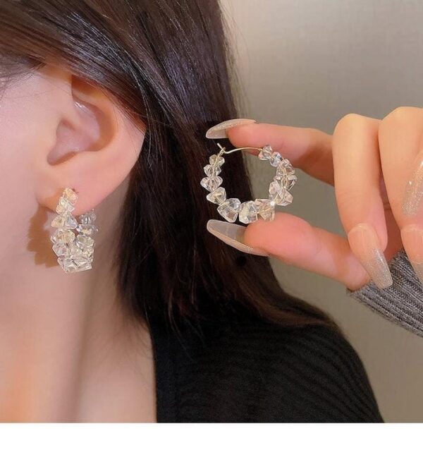 Crystal Circle Hoop Earrings - Image 4