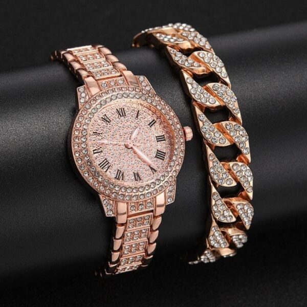 Women's Diamond Artificial Set-Roman Watch - Image 4