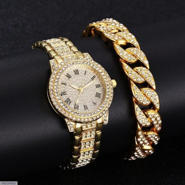 Women's Diamond Artificial Set-Roman Watch - Image 3