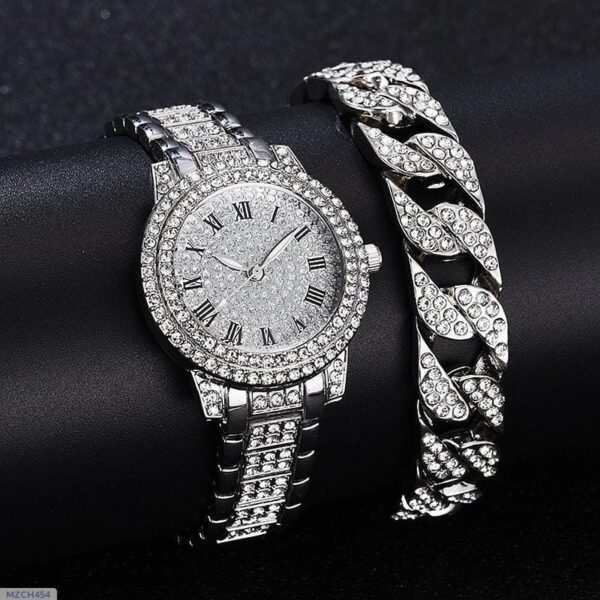 Women's Diamond Artificial Set-Roman Watch