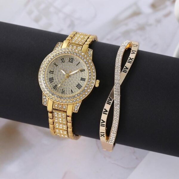 Women's Diamond Artificial Set-Roman Watch - Image 4