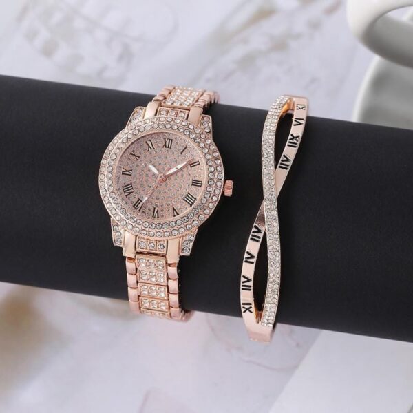 Women's Diamond Artificial Set-Roman Watch