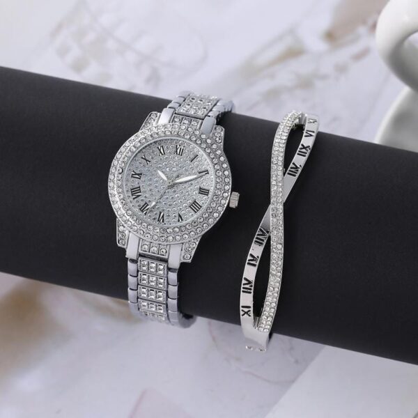 Women's Diamond Artificial Set-Roman Watch - Image 2